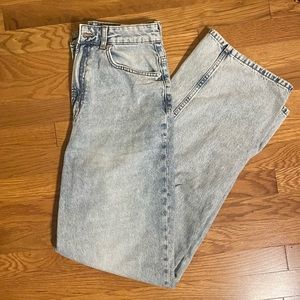 Light Wash Super High Rise Wide Leg Jeans Size 6 H&M